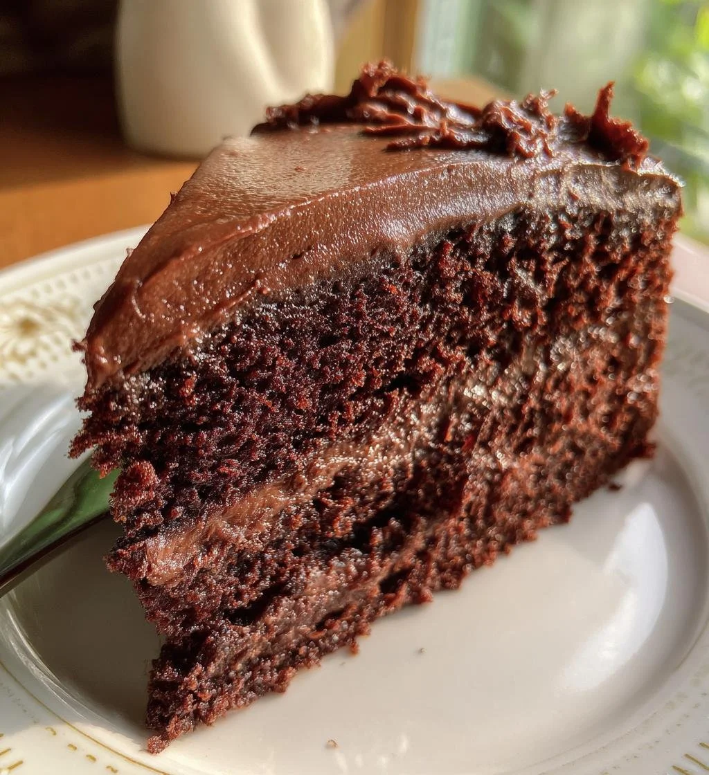 Delicious Hershey's Chocolate Cake with rich chocolate icing and decorative sprinkles