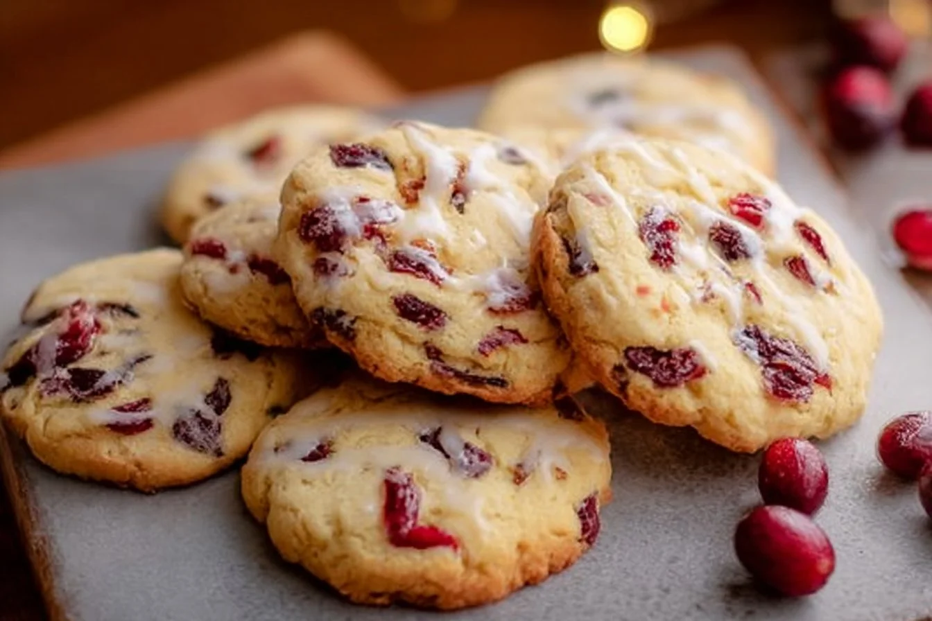 Delicious cranberry orange cookies decorated for Christmas