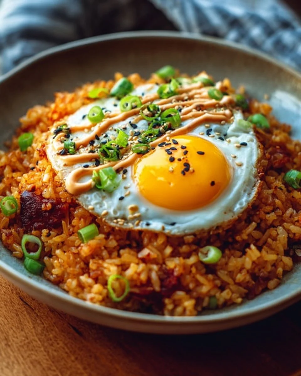 Best Kimchi Fried Rice Recipe with Gochujang Aioli