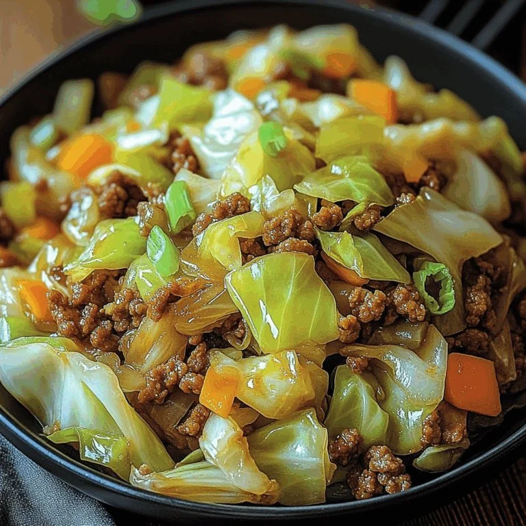 Chinese Ground Beef Cabbage Stir-Fry