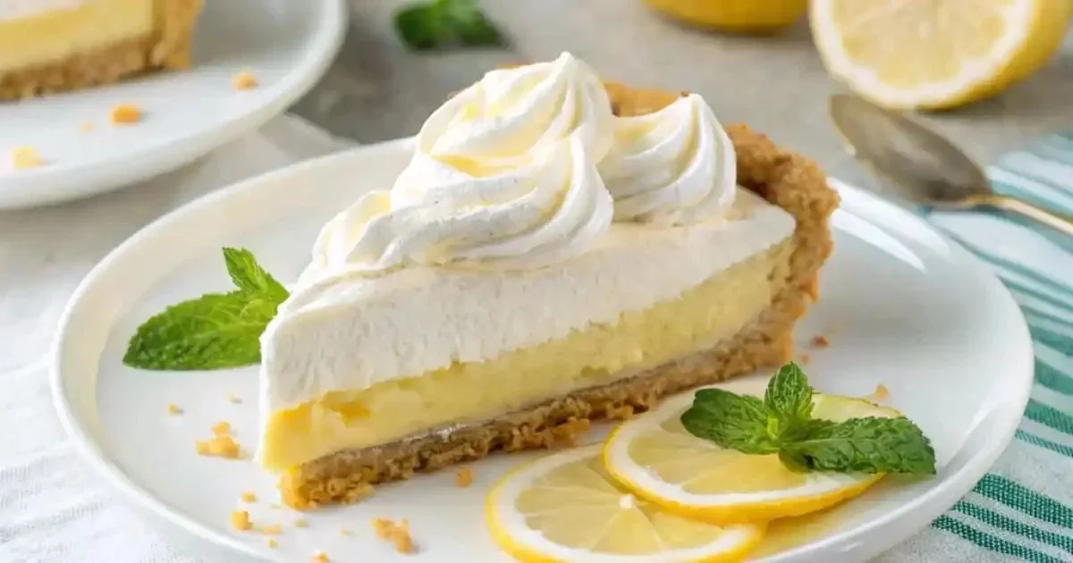 Delicious Condensed Milk Lemon Tart topped with fresh lemon slices