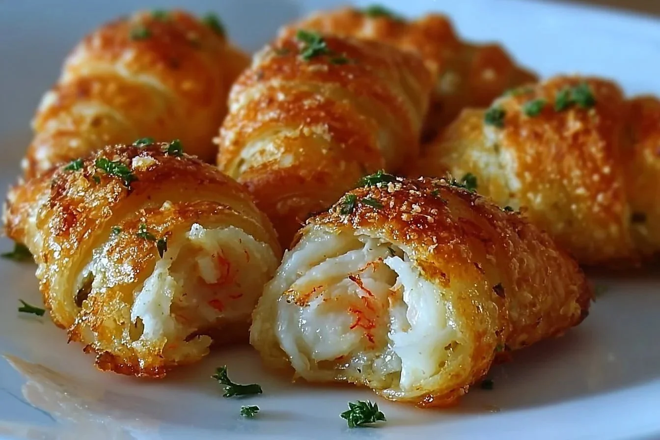 Delicious Crab Crescent Bites served on a platter