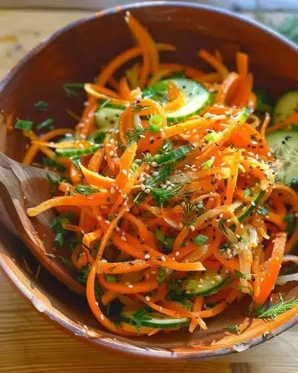 Fresh Cucumber Carrot Salad with vibrant vegetables and dressing