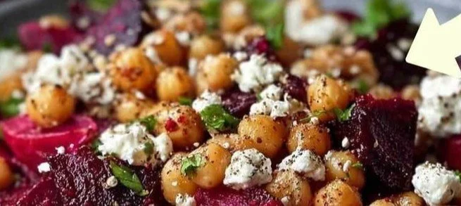 Mediterranean Chickpea Salad with fresh vegetables and herbs