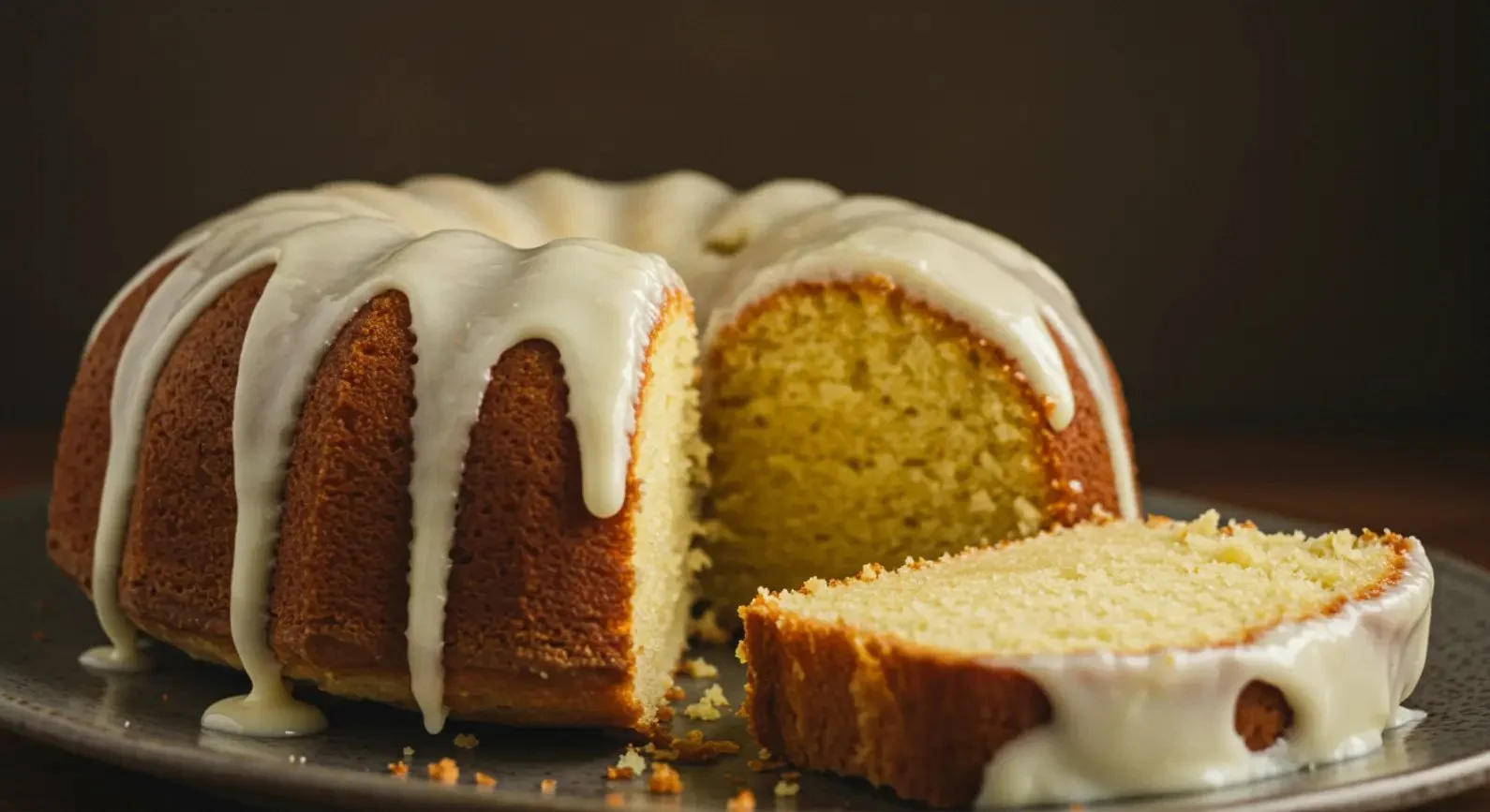 Vanilla Buttermilk Pound Cake with Cream Cheese Glaze